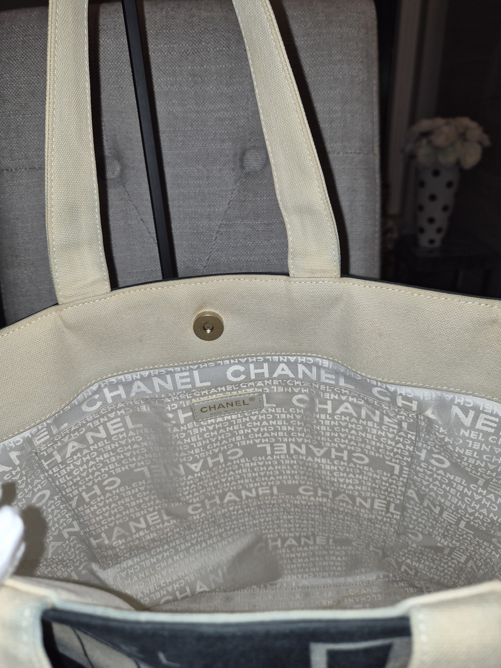 Chanel Vintage 2004 Window Silhouette Canvas Tote Bag Graphic Paris Print - Picture 8 of 16